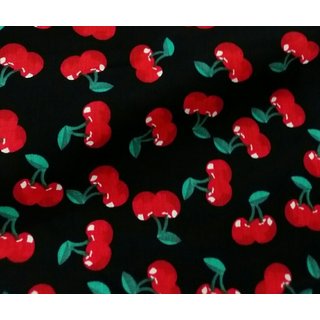 Nasen- Mundmaske rote Kirschen in weiß oder schwarz waschbare Baumwolle Wendemaske