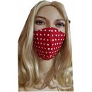 Mund Nasenmaske rot weiße Punkte Stoffmaske Baumwolle...