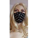 Nasen- Mundsmaske schwarz weiße Punkte Stoffmaske mit...