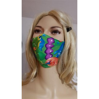 Mundmaske lustige Motive Luftballons Partymaske aus Baumwolle waschbar mit Einschubtasche  