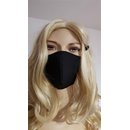  Nasen- Mundmaske schwarz matt und glänzend Wendestoffmaske 