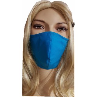 Nasen- Mundmaske türkis blau einfarbig Stoffmaske Baumwolle
