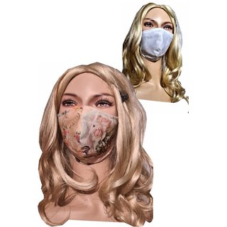 Mundmaske Stoffmaske aprikot zum Wenden Ballerina Prinzessin Tnzerin Puppe Digitaldruck 