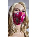 Abstrakte Mundbedeckung Stoffmaske  in pink türkis...