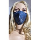 Mundmaske Mundbedeckung Stoffmaske Atemmaske dunkel blau...