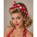 Rockabilly Haarband zum Binden rot weiße Punkte