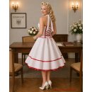 50er Jahre Kleid zum Petticoat weiß mit roten...