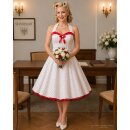 50er Jahre Kleid zum Petticoat weiß mit roten...