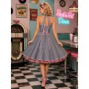 50er Jahre Kleid zum Petticoat jeansblau navy blau...