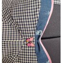 50er Jahre Kleid zum Petticoat jeansblau navy blau kariert mit Korsage