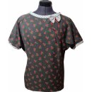 50er Jahre Rockabilly Boogie Shirt grau rote Kirschen und...