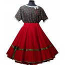 50er Jahre Rockabilly Boogie Shirt grau rote Kirschen und Punkte
