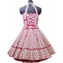 50er Jahre Kleid zum Petticoat weiss pink Punkte tanzend