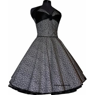 Petticoatkleid schwarz wei  abstrakte kleine Punkte 42