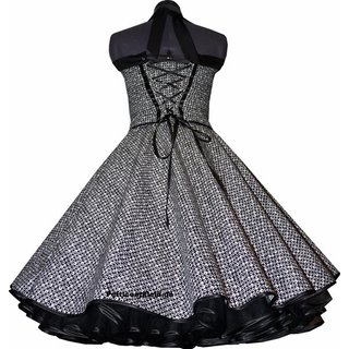 Petticoatkleid schwarz wei  abstrakte kleine Punkte 42