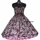 Rosa Cocktailkleid Kleid zum Petticoat mit braunen Rosen