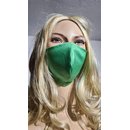  Gesichtsmaske Mundmaske grün glänzend einfarbig Baumwolle 