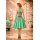 50er Jahre Kleid zum Petticoat Vintage Korsage grün Band rot