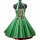 50er Jahre Kleid zum Petticoat Vintage Korsage grün Band rot