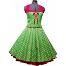 50er Punkte Petticoat Kleid apfelgrün mit rotem Akzent...