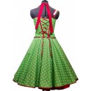 50er Punkte Petticoat Kleid apfelgrün mit rotem...