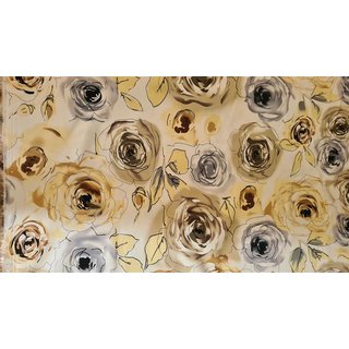 Mundmaske Blumen creme grau braun filigrane Stoffmaske Mundbedeckung Baumwolle