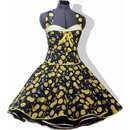 50er Jahre Kleid zum Petticoat  dunkelblau gelbe Kirschen...