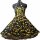 50er Jahre Kleid zum Petticoat  dunkelblau gelbe Kirschen und Punkten Vintage Korsage Gr 36