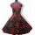 50er Jahre Kleid zum Petticoat schwarz rote Rosen und Punkte Vintage Korsage