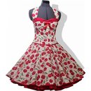  50er Jahre Kleid zum Petticoat weiß rote Kirschen und...