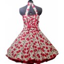 50er Jahre Kleid zum Petticoat weiß rote Kirschen...
