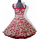 50er Jahre Kleid zum Petticoat wei rote Kirschen und...