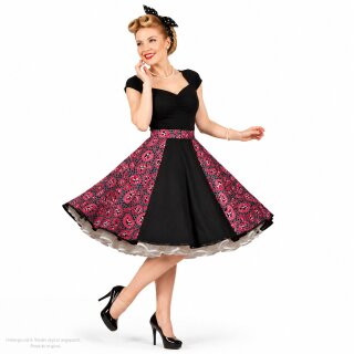 Tanzrock zum Petticoat Punkte Muster schwarz rot XL