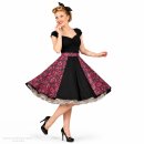 Tanzrock zum Petticoat Punkte Muster schwarz rot XL