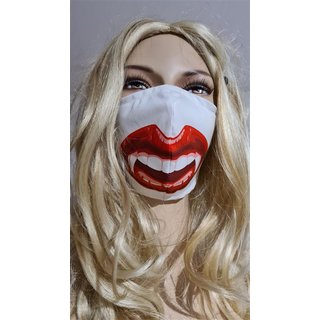 Lustige Nasen-Mundmaske Dracula Vampier Stoffmaske Maske Mundbedeckung Doppeloptik
