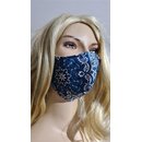Blaue Nasen-Mundmaske mit modischen Blumenmotiv...