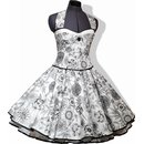  50er Jahre Petticoat Kleid weiß schwarz Blumen Vintage...