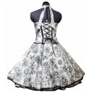 50er Jahre Petticoat Kleid weiß schwarz Blumen...