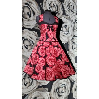 Petticoatkleid zum Petticoat schwarz graue Rosen Vintage Rockabilly 50er Jahre