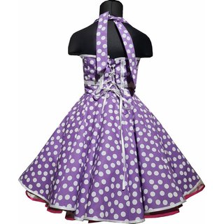 Kinder Petticoat Kleid Punkte Mädchen Einschulung Party Blumenkind lila weiß