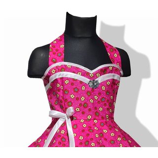  Kinder Petticoat Kleid Drehkleid Punkte Mädchen Einschulung Party Blumenkind pink Blumen