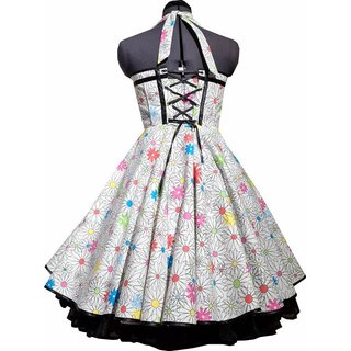 50er Jahre Petticoatkleid weiß Blumen Kleid Rockabilly Vintage Einzelstück