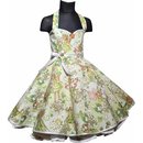 Kinder Petticoat Kleid Drehkleid Mädchen grün weiß Feen...