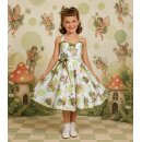 Kinder Petticoat Kleid Drehkleid Mädchen grün weiß Feen Elfen im Glitzer und Punkten