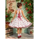 Kinder Petticoat Kleid Drehkleid Mädchen kleine Erdbeeren weiß rot