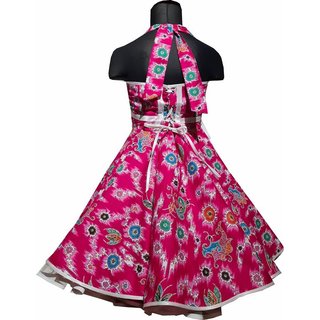 Kinder Petticoat Kleid pink Drehkleid Mädchen Einschulung Party Blumenkind abstakt