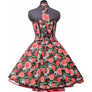 50er Kleid zum Petticoat Gothik Scull and Roses 36