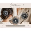 Stoffblüte Organza grau