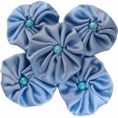 5 StoffblütenSatin hellblau