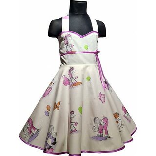 Kinder Petticoat Kleid Drehkleid Mädchen Pony Pferdchen 5-10 Jahre